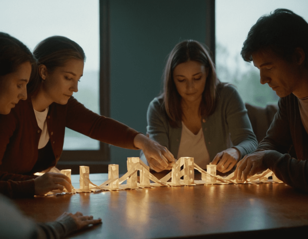 Dinámica de cooperación : Puente de papel
