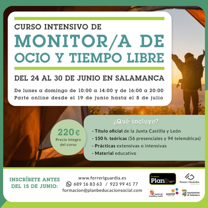 curso monitor tiempo libre salamanca plan b